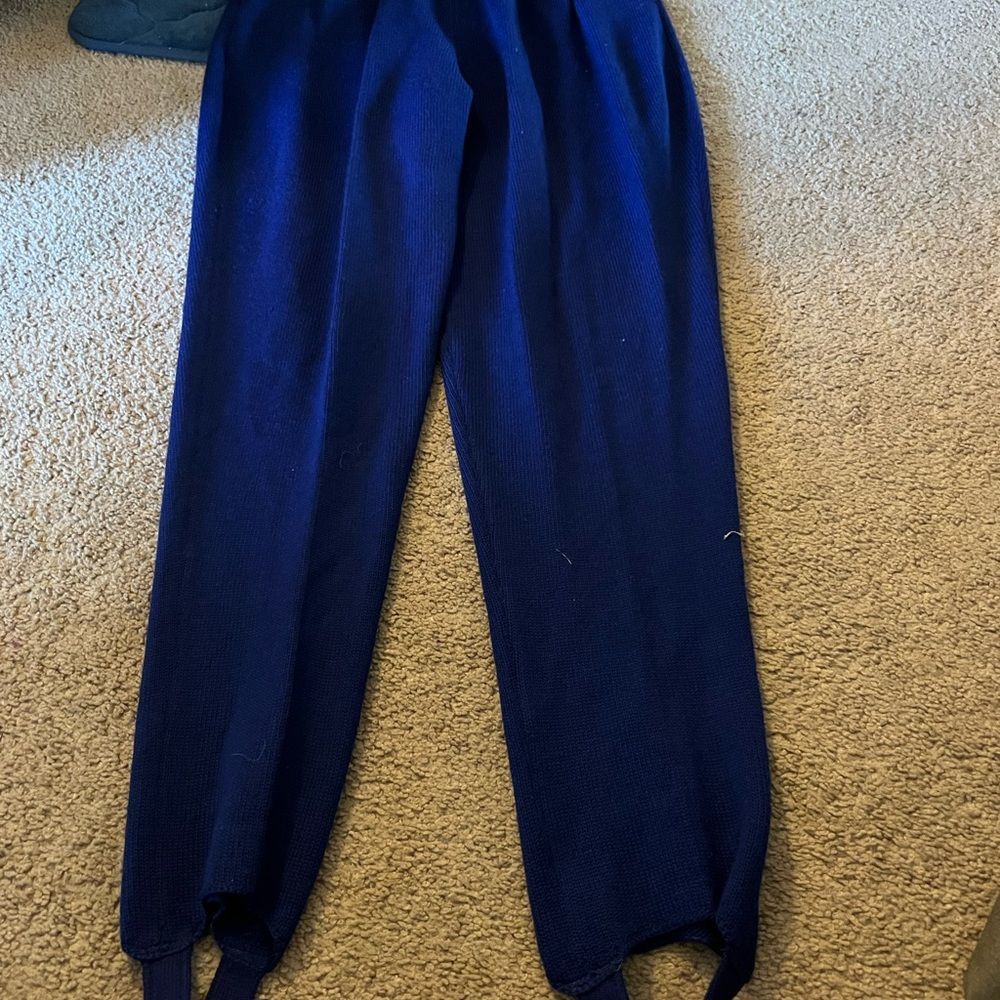 PRICE DROP! Pre-loved St. John vintage royal blue stirrup pants, size 10 - Picture 2 of 9